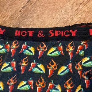 Hot & Spicy Men's lounge Pants - Black with Red and Green Peppers Size XXL